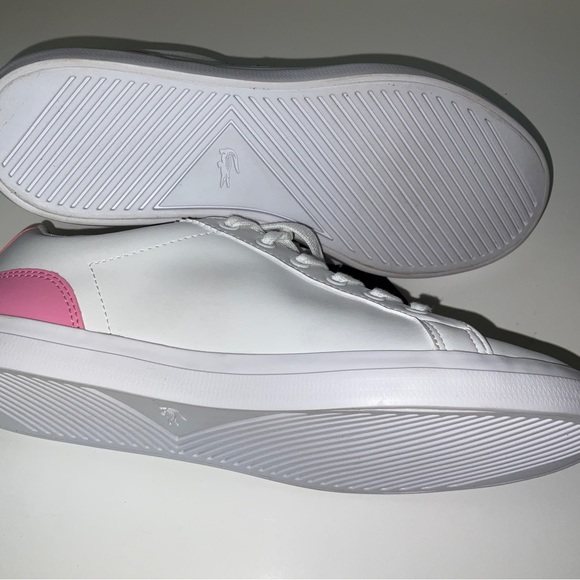 NIB Women’s Lacoste Lerond Sneakers White & Pink Size 6 - Picture 5 of 6
